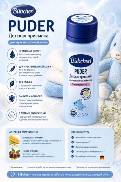Детская присыпка для чувствительной кожи 80 гр
