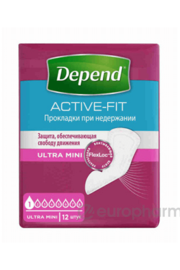 Прокладки гигиенические Depent Aktiv-Fit при недержании 12 штук