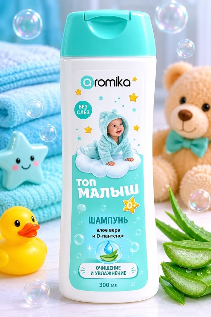ШампуньТоп Малыш Алоэ вера Д-пантенол Aromika