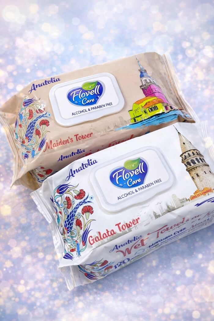 Влажные салфетки Flovell care 120шт с башней (Цвет: Белый)