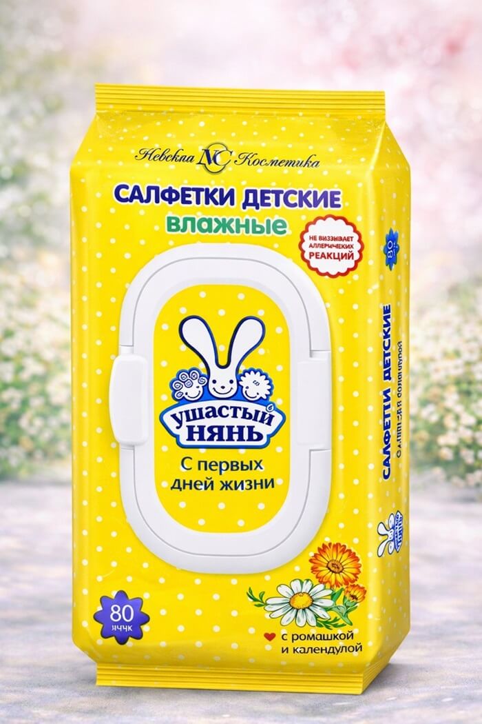 Влажные салфетки Ушастый нянь 80шт