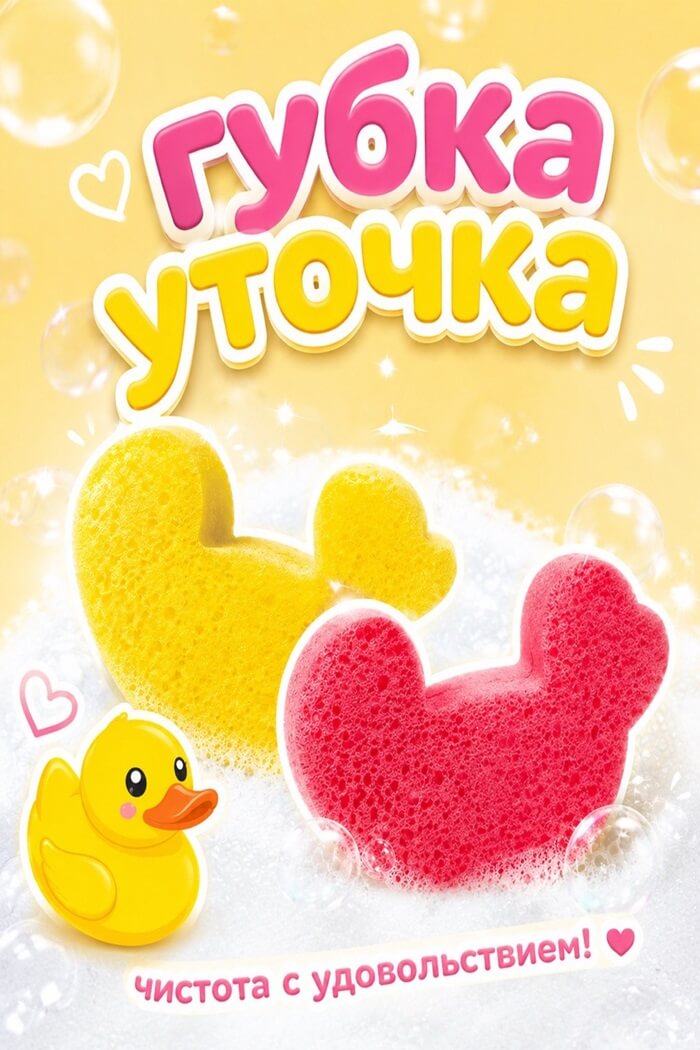 Губка для купания детская Уточка (Цвет: Синий)