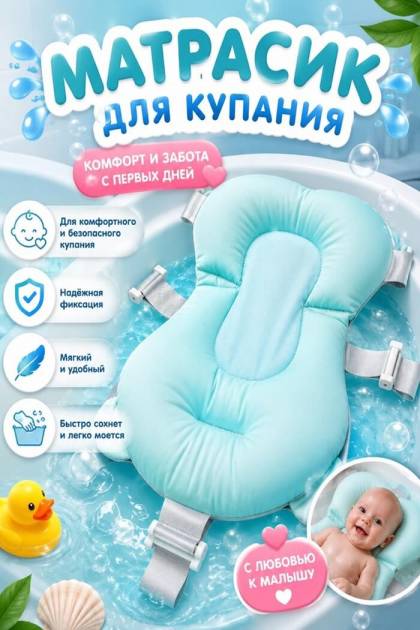 Матрасик для купания малыша Бирюзовый