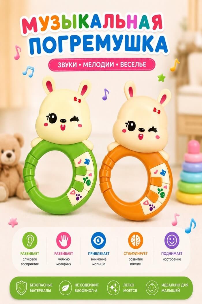 Игрушка на батарейках Зайчик (Цвет: Песочный)