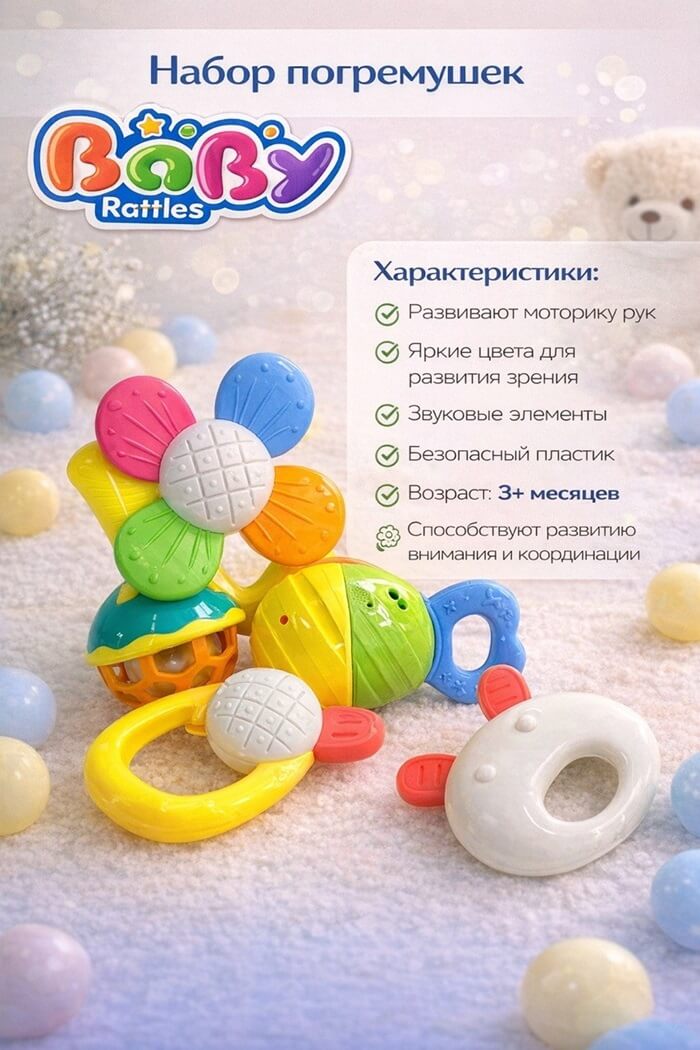 Набор погремушек Baby Rattles 3+