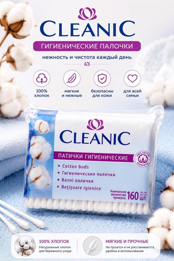 Ушные палочки Cleanic 160шт