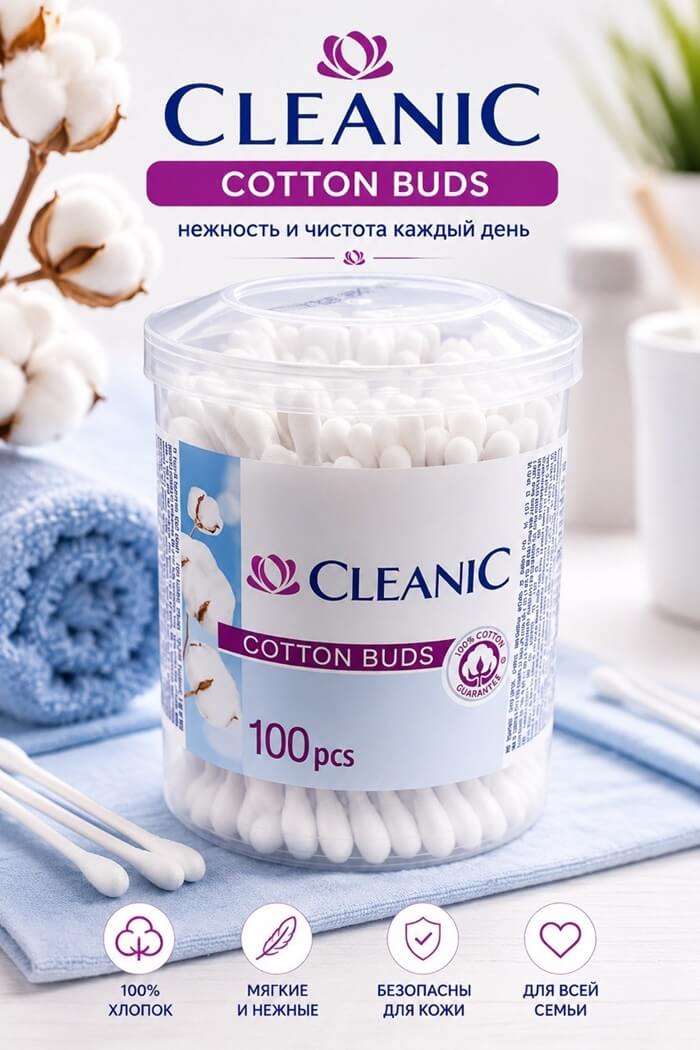 Ушные палочки Cleanic 100 шт
