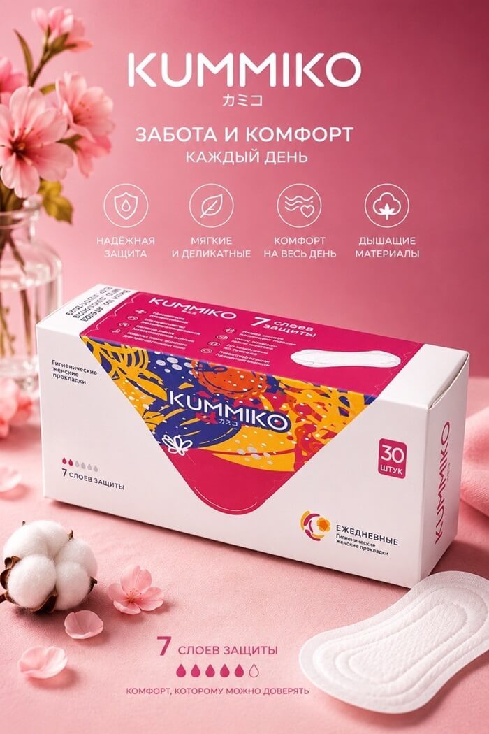Ежедневные прокладки Kummiko 30 шт