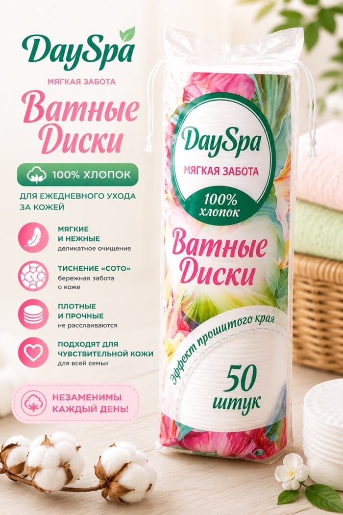 Ватные диски Мягкая забота 50 шт