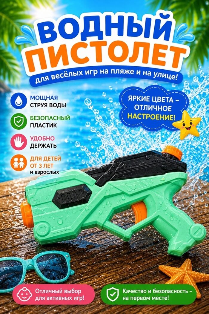 Водяной пистолет зелёный