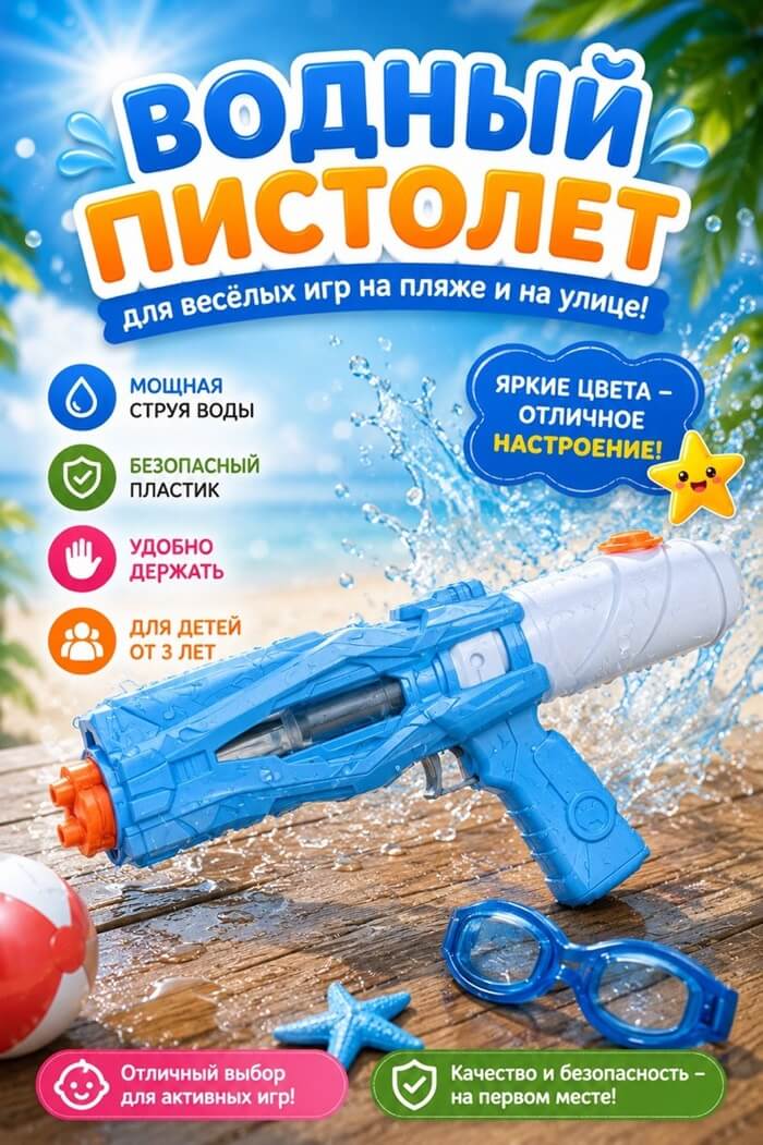 Автомат водяной сине-белый