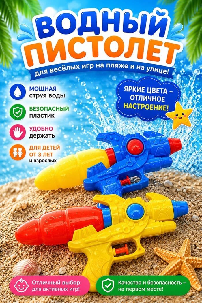 Водяной пистолет (Цвет: Жёлтый)