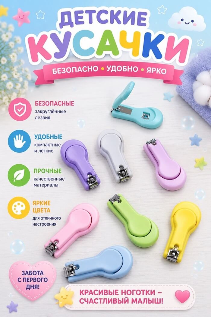 Кусачки для ногтей (Цвет: Фиолетовый)