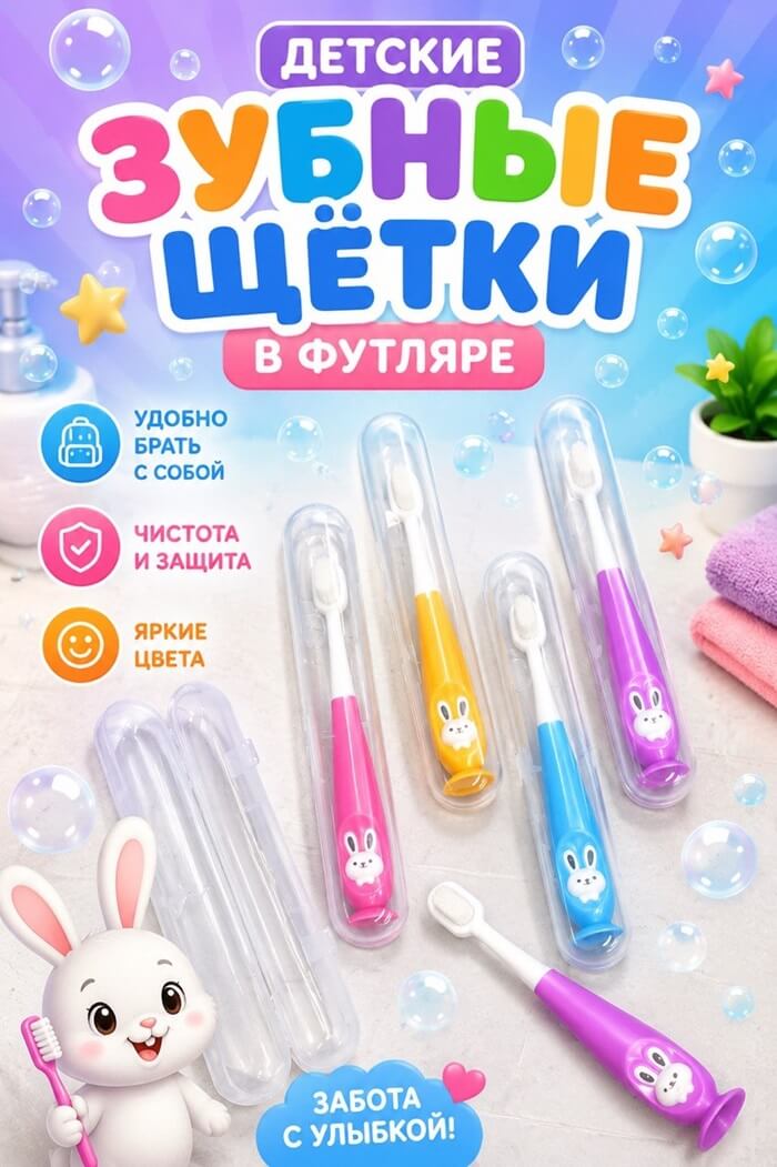 Зубная щетка в футляре (Цвет: Фиолетовый)