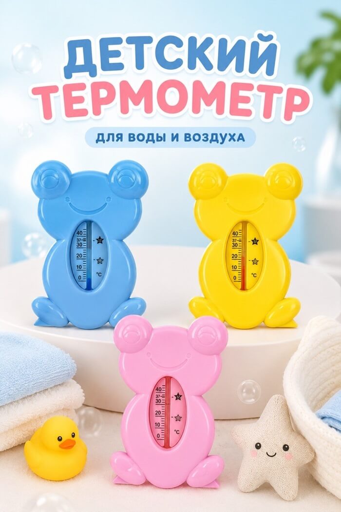 Градусник для воды Лягушонок (Цвет: Розовый)