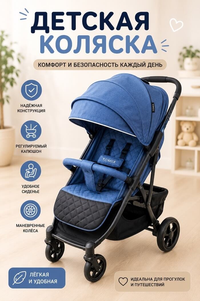 Коляска прогулочная Tomix