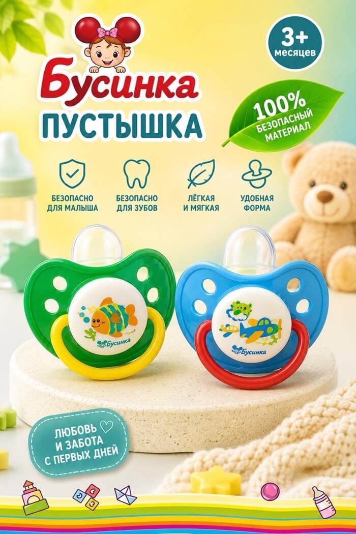 Соска силикон Бусинка 3+ (Цвет: Зеленый)