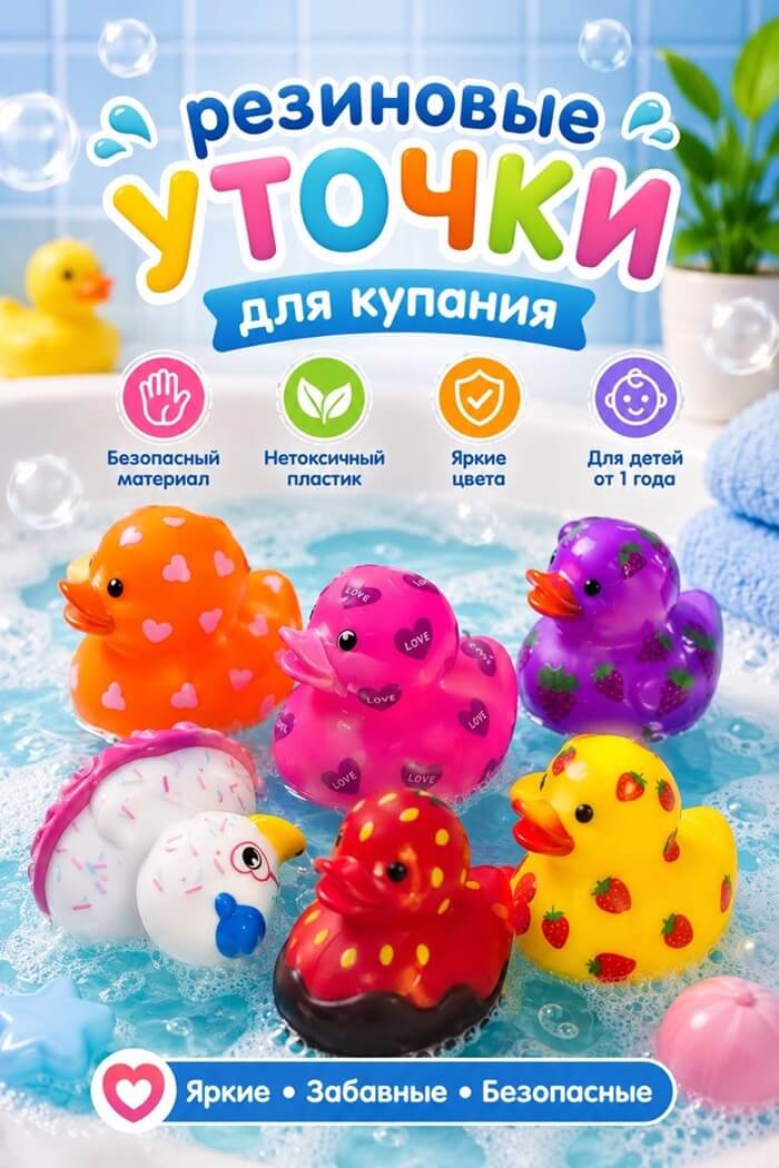 Уточки резиновые для купания