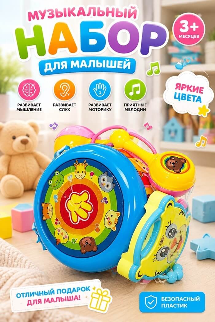 Барабан Весёлые зверята