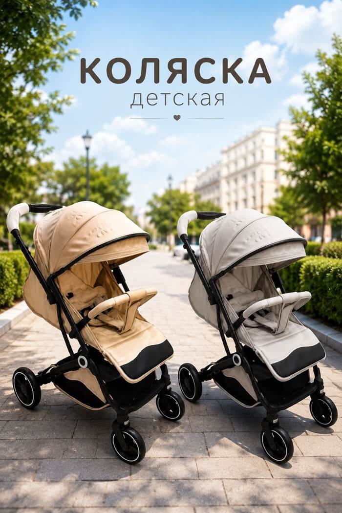 Коляска прогулочная 806 (Цвет: Светло-серый)