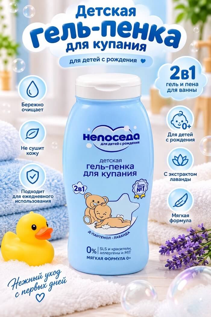 Гель-пенка для купания Непоседа 200 мл