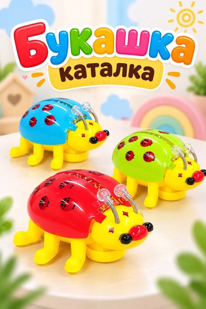 Игрушка букашка-каталка (Цвет: Красный)